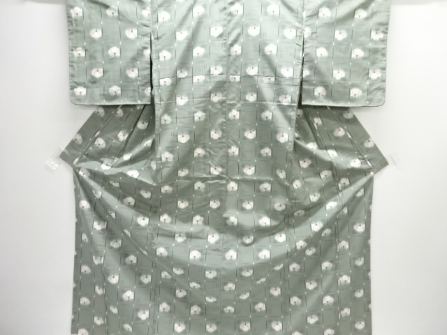 JAPANESE KIMONO / TSUMUGI / ENSEMBLE / WOVEN FLOWER